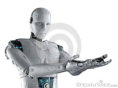 Robot open hand Stock Photo