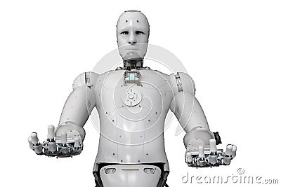 Robot open hands Stock Photo