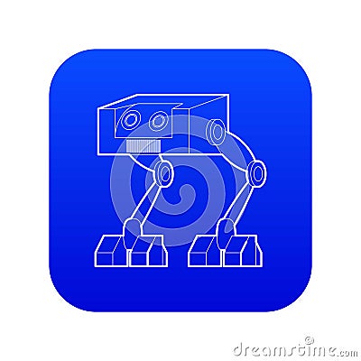 Robot ostrich icon blue vector Vector Illustration