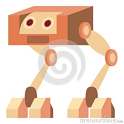 Robot ostrich icon, cartoon style Vector Illustration