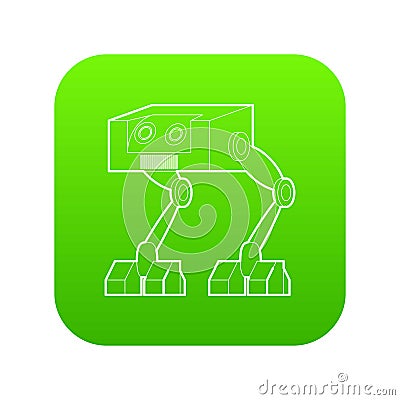 Robot ostrich icon green vector Vector Illustration