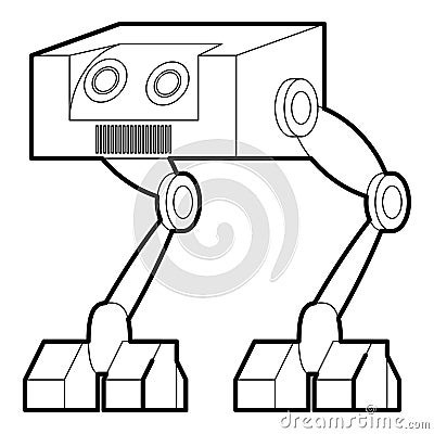 Robot ostrich icon outline Vector Illustration