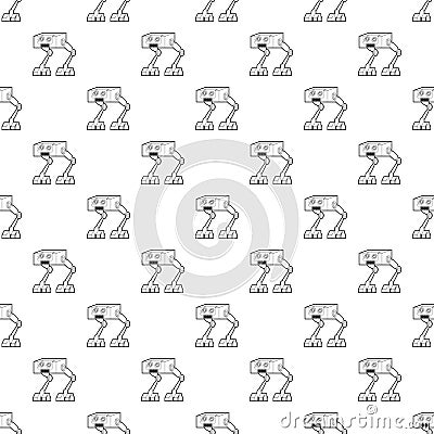 Robot ostrich pattern seamless Stock Photo