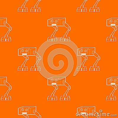 Robot ostrich pattern vector orange Vector Illustration