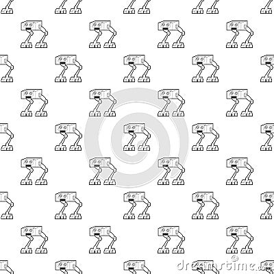 Robot ostrich pattern vector seamless Vector Illustration