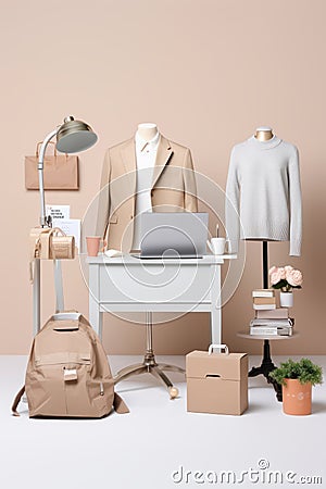 A robot overseeing a fashion e-commerce warehouse efficiently sorting and packaging orders with speed and precision Stock Photo