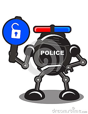 Robot police Vector Illustration