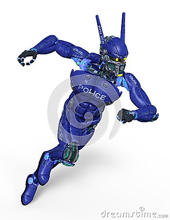 Robot police Stock Photo