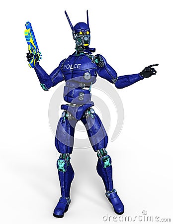 Robot police Stock Photo