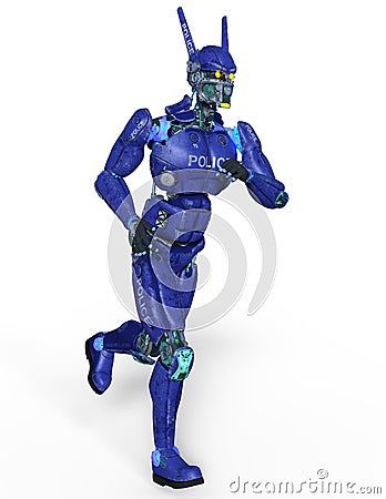 Robot police Stock Photo