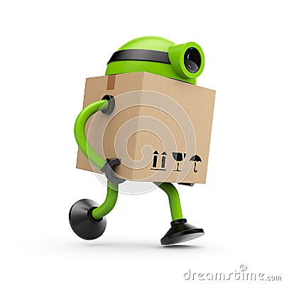The robot postman Stock Photo