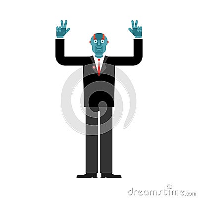 Robot president isolated. Cyborg elections illustration. Need your voice. Concept mr. Robot president isolated. Cyborg elections Vector Illustration