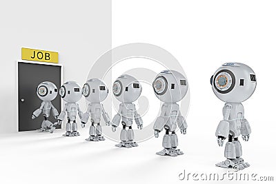 Robot replace human job Stock Photo