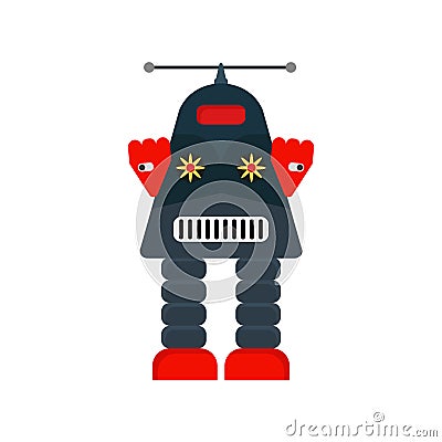 Robot, Retro Robot, Robot in flat design style Stock Photo