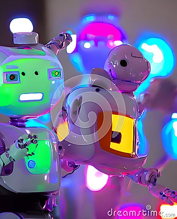 The Robot's Inner Feelings, Generative AI Stock Photo