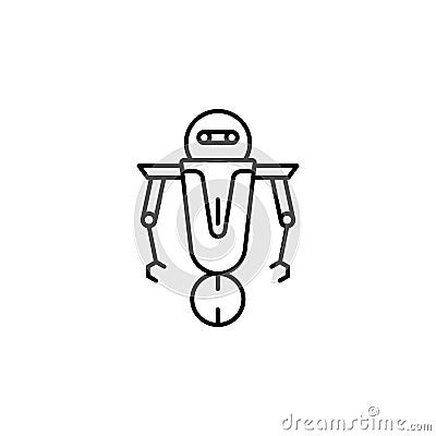 Robot, scout outline icon. Signs and symbols can be used for web, logo, mobile app, UI, UX Vector Illustration