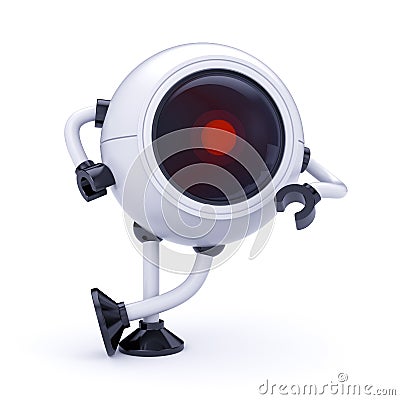 Robot security CCTV camera Cartoon Illustration