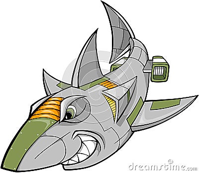 Robot Shark Vector Vector Illustration