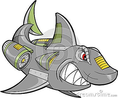 Robot Shark Vector Vector Illustration