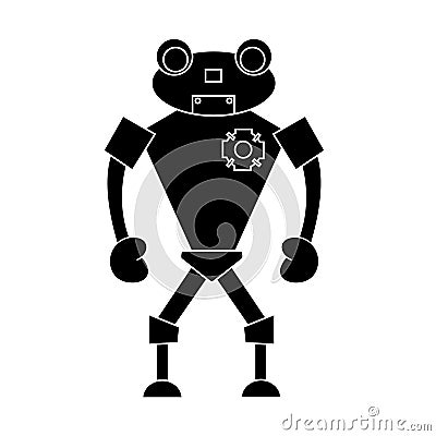 Robot simple character. Isolated vector illustration Vector Illustration