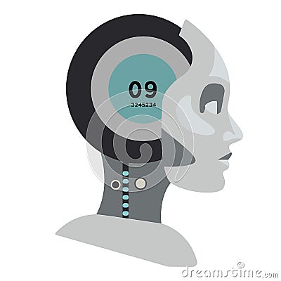 Robot simple illustration on white background Vector Illustration