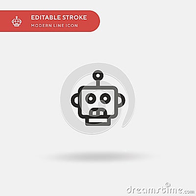 Robot Simple vector icon. Illustration symbol design template for web mobile UI element. Perfect color modern pictogram on Stock Photo