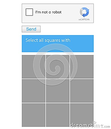 Robot spam check . Vector Illustration