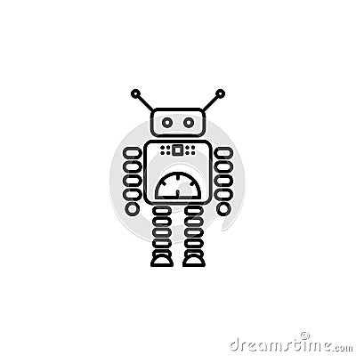 Robot, speedometer outline icon. Signs and symbols can be used for web, logo, mobile app, UI, UX Vector Illustration