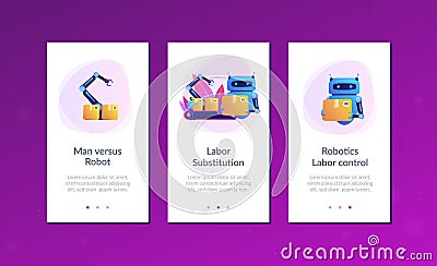 Labor substitution app interface template. Vector Illustration