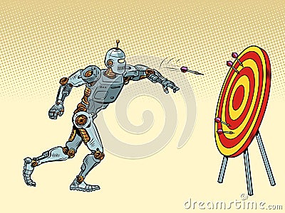 robot target dart target accuracy competition, sports fun and recreation Vector Illustration