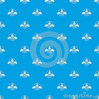 Robot tech pattern vector seamless blue Vector Illustration