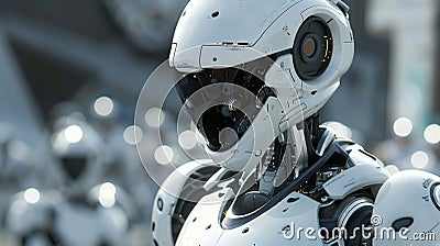 Realistic Robot technology background science with Generative Ai Stock Photo