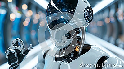 Realistic Robot technology background science with Generative Ai Stock Photo