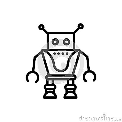 Robot technology character cartoon artificial linear design Vector Illustration