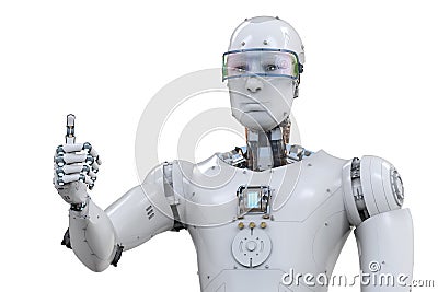 Robot thumb up Stock Photo