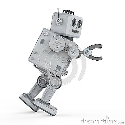 Robot tin toy push Stock Photo