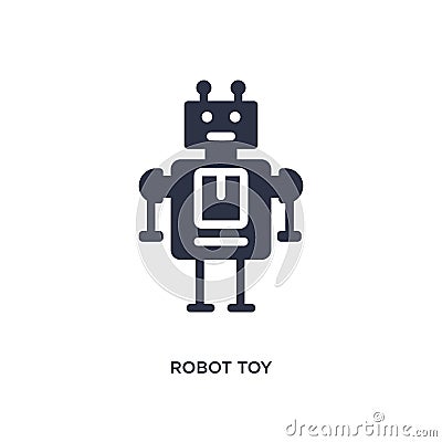 robot toy icon on white background. Simple element illustration from toys concept Vector Illustration