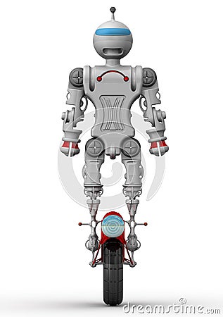 Robot on unicycle Stock Photo