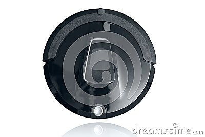 Robot vacuum cleaner automate clean floor machine isolated Stock Photo