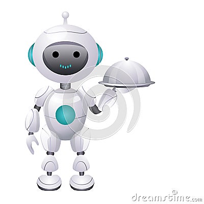 Robot waiter Vector Illustration
