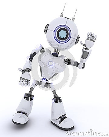 Robot waving hello Stock Photo