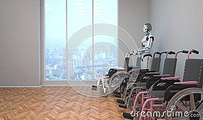 Robot Wheel Chair Stock Photo