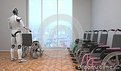 Robot Wheel Chair Stock Photo