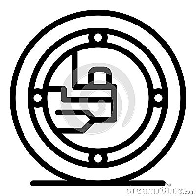 Robot wheel icon outline vector. Cute boy Stock Photo