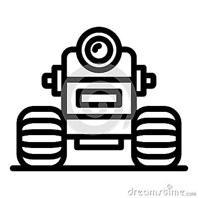 Robot wheel icon outline vector. Future mascot Stock Photo