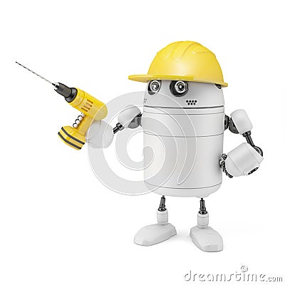 Robot worker Stock Photo