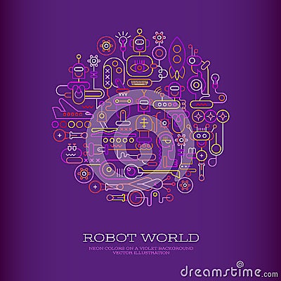 Robot World vector illustration Vector Illustration