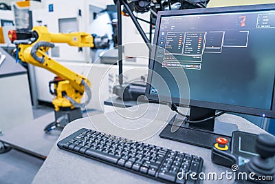 Robotic Arm modern industrial technology. Automated production c Stock Photo