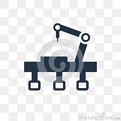 Robotic arm vector icon isolated on transparent background, Robotic arm transparency concept can be used web and mobile Vector Illustration