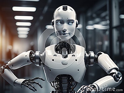 robotic artificial intelligence technology smart lerning from bigdata - generated by ai Stock Photo